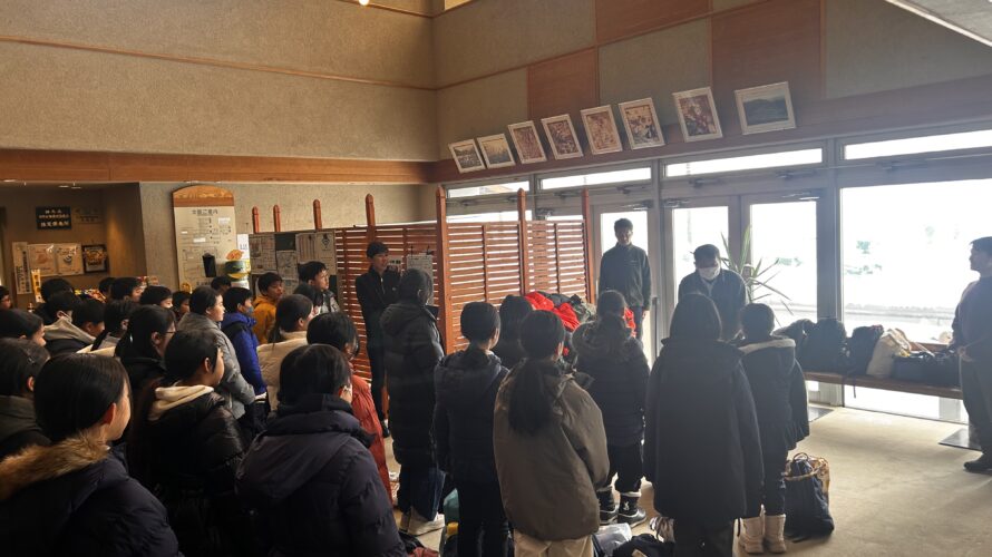 雪の学校　ホテルの方へご挨拶